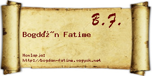 Bogdán Fatime névjegykártya