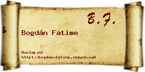 Bogdán Fatime névjegykártya