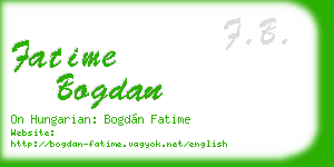 fatime bogdan business card